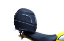 The image displays the Ventura EVO-12 Bike-Pack Kit on a Ducati 800 Scrambler (20-21). Featuring the sleek EVO-12 Pack in black and an adjustable Evo-Rack, it includes the "L-Bracket Generic" with screws for easy mounting.