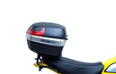 The image displays the Ventura EVO-12 Bike-Pack Kit on a Ducati 800 Scrambler (20-21). Featuring the sleek EVO-12 Pack in black and an adjustable Evo-Rack, it includes the "L-Bracket Generic" with screws for easy mounting.