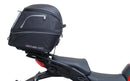 Image showing the Ventura EVO-12 Bike-Pack Kit for Ducati 1158 Multistrada V4, V4S, V4S Sport (21->), featuring a black zippered EVO-12 pack, Evo-Rack adjustable pack-rack on the bike, and L-bracket with screws (generic image).