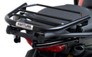 Image showing the Ventura EVO-12 Bike-Pack Kit for Ducati 1158 Multistrada V4, V4S, V4S Sport (21->), featuring a black zippered EVO-12 pack, Evo-Rack adjustable pack-rack on the bike, and L-bracket with screws (generic image).
