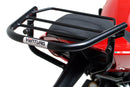 The EVO-12 Bike-Pack Kit for the Ducati 1158 Streetfighter V4/V4S (20 ->) by Ventura includes a black pack with an orange stripe, an adjustable Pack-Rack for seamless bike attachment, and a detailed L-Bracket with screws, all showcased in a generic image.