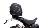Image of a Ducati DesertX (22 - >) by Ventura featuring a sleek black EVO-12 Bike-Pack with an orange stripe, complemented by the versatile Top-Box Rack and an L-Bracket. Each component is clearly labeled: "EVO-12 Pack," "Top-Box Rack," and "L-Bracket (Generic Image).