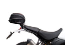 Image of a Ducati DesertX (22 - >) by Ventura featuring a sleek black EVO-12 Bike-Pack with an orange stripe, complemented by the versatile Top-Box Rack and an L-Bracket. Each component is clearly labeled: "EVO-12 Pack," "Top-Box Rack," and "L-Bracket (Generic Image).