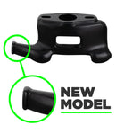 Rabaconda Standard Duck Head for Street Bike Tyre Changer by Rabaconda, black metal part with a central rectangular opening, top circular hole, and rounded side extensions, shown on a plain white background.