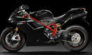 Image shows the Ventura EVO-12 Bike-Pack Kit for Ducati 1198S (09-11), featuring an EVO-12 pack, Evo-Rack top-box rack mounted on a motorcycle, and L-bracket with mounting hardware. Generic image shown.