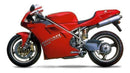 Image of a Ventura EVO-12 Bike-Pack Kit includes a black EVO-12 pack with zipper, adjustable Evo-Rack on Ducati 916 Biposto (1995) bike frame, and L-Brackets with screws, all shown on white background.