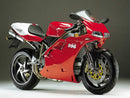 Image shows a Ventura EVO-12 Bike-Pack Kit for Ducati 996 SPS (2000) with three components: EVO-12 pack, Adjustable Pack-Rack mounted on bike, and L-Bracket with screws as generic image, each displayed separately.
