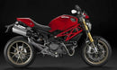The image showcases a Ventura EVO-12 Bike-Pack Kit for the Ducati 796 Monster (08-15), featuring a black tail bag with "EVO-12 PACK," and a sturdy metal Sport-Rack with L-BRACKET screws, all against a white background.