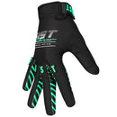 The FIST FREESTYLE GLOVE by FIST is a sleek black MTB glove with green accents, "FIST" on the wrist and fingers, plus "FIST Handwear Superior Grips" in white and green. This fitted motocross glove delivers standout style and performance.