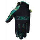 The FIST CAMO STOCKER GLOVE is a green, camouflage-patterned motocross glove with green “FIST” lettering on the fingers, a raised logo on the back, and a small green "FIST" tag near the wrist.