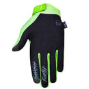 The FIST Lime Stocker Glove is a bright green MTB glove featuring “FIST” across the fingers, a black thumb patch, and a fist logo on the back—perfect for sports, biking, or as durable motocross gloves.