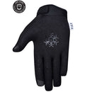 The FIST FLAME FROSTY FINGERS COLD WEATHER GLOVE is black with subtle flame patterns, raised "FIST" lettering on the knuckles, a side "FIST" tag, and a circular "Keep Warm Cold Weather Glove" logo in the top left corner.