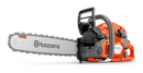 A Husqvarna 565 AutoTuneâ„¢ petrol chainsaw with an ergonomic orange and black design, silver blade, and prominent Husqvarna logo is shown on a white background.