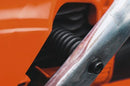 A Husqvarna 572 XP-20® Chainsaw featuring an orange body, a long metal blade, and the brand's logo on the blade. The handle and motor are visible, with the power to tackle heavy-duty cutting tasks in gardens and other outdoor settings.