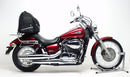 The Honda VT 750 Shadow Phantom (12-13) Bike-Pack Kit by Ventura features a stylish black pack with orange accents, an easy-install Evo-Rack for the bike's rear, and versatile L-Bracket components, as shown in a generic image.