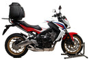 Ventura’s EVO-12 Bike-Pack Kit for Honda CBR 650FAE (2014) includes a black bike pack, Adjustable Pack-Rack, and L-Bracket with screws and rods, shown in a generic image.