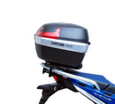 The Ventura EVO-12 Bike-Pack Kit for Honda CRF 1100 Africa Twin (20->) includes a black EVO-12 pack, Evo-Rack, and L-bracket with screws. Each item is labeled and displayed on a white background.