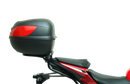 EVO-12 Bike-Pack Kit includes a top-left view of the Evo-12 pack, a top-right image of the Ventura Evo-Rack mounted on a Honda CB 500F (2020) highlighting its sturdy pannier support, and a bottom section displaying the L-Bracket with screws and hardware as 'Generic Image'.