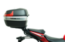 EVO-12 Bike-Pack Kit includes a top-left view of the Evo-12 pack, a top-right image of the Ventura Evo-Rack mounted on a Honda CB 500F (2020) highlighting its sturdy pannier support, and a bottom section displaying the L-Bracket with screws and hardware as 'Generic Image'.