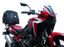 Image of the Ventura Bike-Pack Kit for Honda CRF 1100 L Africa-Twin/DCT (20-21) featuring a sleek black EVO-12 Pack, a sturdy metal Evo-Rack with mounting brackets, and an L-Bracket with screws, all elegantly presented in this image.