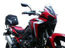 Image of the Ventura Bike-Pack Kit for Honda CRF 1100 L Africa-Twin/DCT (20-21) featuring a sleek black EVO-12 Pack, a sturdy metal Evo-Rack with mounting brackets, and an L-Bracket with screws, all elegantly presented in this image.