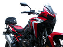 Image of the Ventura Bike-Pack Kit for Honda CRF 1100 L Africa-Twin/DCT (20-21) featuring a sleek black EVO-12 Pack, a sturdy metal Evo-Rack with mounting brackets, and an L-Bracket with screws, all elegantly presented in this image.