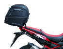Image of the Ventura Bike-Pack Kit for Honda CRF 1100 L Africa-Twin/DCT (20-21) featuring a sleek black EVO-12 Pack, a sturdy metal Evo-Rack with mounting brackets, and an L-Bracket with screws, all elegantly presented in this image.