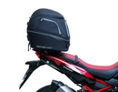 Image of the Ventura Bike-Pack Kit for Honda CRF 1100 L Africa-Twin/DCT (20-21) featuring a sleek black EVO-12 Pack, a sturdy metal Evo-Rack with mounting brackets, and an L-Bracket with screws, all elegantly presented in this image.