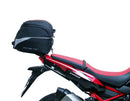 Image of the Ventura Bike-Pack Kit for Honda CRF 1100 L Africa-Twin/DCT (20-21) featuring a sleek black EVO-12 Pack, a sturdy metal Evo-Rack with mounting brackets, and an L-Bracket with screws, all elegantly presented in this image.