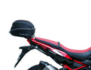 Image of the Ventura Bike-Pack Kit for Honda CRF 1100 L Africa-Twin/DCT (20-21) featuring a sleek black EVO-12 Pack, a sturdy metal Evo-Rack with mounting brackets, and an L-Bracket with screws, all elegantly presented in this image.