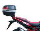 Image of the Ventura Bike-Pack Kit for Honda CRF 1100 L Africa-Twin/DCT (20-21) featuring a sleek black EVO-12 Pack, a sturdy metal Evo-Rack with mounting brackets, and an L-Bracket with screws, all elegantly presented in this image.