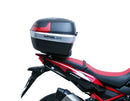 Image of the Ventura Bike-Pack Kit for Honda CRF 1100 L Africa-Twin/DCT (20-21) featuring a sleek black EVO-12 Pack, a sturdy metal Evo-Rack with mounting brackets, and an L-Bracket with screws, all elegantly presented in this image.