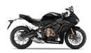 Image of the Ventura EVO-12 Kit for Honda CB 650R, CBR 650R (21 ->), with a sleek black pack, adjustable EVO-Rack, and L-Bracket with screws. The "Venture Bike" rack seamlessly integrates with any Top-Box Rack design.