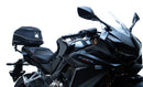 Image of the Ventura EVO-12 Kit for Honda CB 650R, CBR 650R (21 ->), with a sleek black pack, adjustable EVO-Rack, and L-Bracket with screws. The "Venture Bike" rack seamlessly integrates with any Top-Box Rack design.