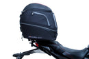 Image of the Ventura EVO-12 Kit for Honda CB 650R, CBR 650R (21 ->), with a sleek black pack, adjustable EVO-Rack, and L-Bracket with screws. The "Venture Bike" rack seamlessly integrates with any Top-Box Rack design.