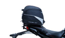 Image of the Ventura EVO-12 Kit for Honda CB 650R, CBR 650R (21 ->), with a sleek black pack, adjustable EVO-Rack, and L-Bracket with screws. The "Venture Bike" rack seamlessly integrates with any Top-Box Rack design.