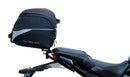 Image of the Ventura EVO-12 Kit for Honda CB 650R, CBR 650R (21 ->), with a sleek black pack, adjustable EVO-Rack, and L-Bracket with screws. The "Venture Bike" rack seamlessly integrates with any Top-Box Rack design.