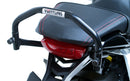Image of the Ventura EVO-12 Kit for Honda CB 650R, CBR 650R (21 ->), with a sleek black pack, adjustable EVO-Rack, and L-Bracket with screws. The "Venture Bike" rack seamlessly integrates with any Top-Box Rack design.