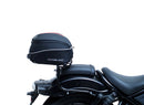 The image showcases the Ventura EVO-12 Bike-Pack Kit for the Honda CMX 1100 Rebel (2021 - >), including the black EVO-12 Pack with logo, an Adjustable Pack-Rack for flexibility, and an L-Bracket with screws.