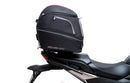 Image of a Ventura EVO-12 Bike-Pack Kit for Honda NC 750X (21 - >), featuring a black pack with orange detail. It includes an adjustable Pack-Rack for secure mounting, the EVO-Rack, and an L-bracket with hardware, all showcased in a generic image.