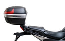 Image of a Ventura EVO-12 Bike-Pack Kit for Honda NC 750X (21 - >), featuring a black pack with orange detail. It includes an adjustable Pack-Rack for secure mounting, the EVO-Rack, and an L-bracket with hardware, all showcased in a generic image.