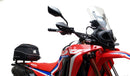 A collage featuring a sophisticated black Honda CRF 300L EVO-12 bike-pack with a bold red stripe, an EVO-RACK for secure mounting, and a standard L-bracket with screws. "Ventura EVO-12 Bike-Pack Kit" is prominently displayed at the top.