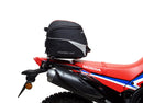 A collage featuring a sophisticated black Honda CRF 300L EVO-12 bike-pack with a bold red stripe, an EVO-RACK for secure mounting, and a standard L-bracket with screws. "Ventura EVO-12 Bike-Pack Kit" is prominently displayed at the top.