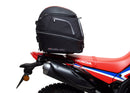 A collage featuring a sophisticated black Honda CRF 300L EVO-12 bike-pack with a bold red stripe, an EVO-RACK for secure mounting, and a standard L-bracket with screws. "Ventura EVO-12 Bike-Pack Kit" is prominently displayed at the top.