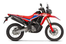A collage featuring a sophisticated black Honda CRF 300L EVO-12 bike-pack with a bold red stripe, an EVO-RACK for secure mounting, and a standard L-bracket with screws. "Ventura EVO-12 Bike-Pack Kit" is prominently displayed at the top.