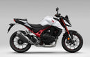 A labeled generic image displays a Honda CB750 Hornet (23 ->) Bike-Pack Kit by Ventura, featuring the versatile Sport-Rack, sleek black EVO-12 Pack with an orange stripe, innovative EVO-Rack for bikes, and handy L-Bracket—shown disassembled with screws.