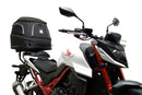 A labeled generic image displays a Honda CB750 Hornet (23 ->) Bike-Pack Kit by Ventura, featuring the versatile Sport-Rack, sleek black EVO-12 Pack with an orange stripe, innovative EVO-Rack for bikes, and handy L-Bracket—shown disassembled with screws.