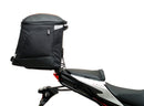 A labeled generic image displays a Honda CB750 Hornet (23 ->) Bike-Pack Kit by Ventura, featuring the versatile Sport-Rack, sleek black EVO-12 Pack with an orange stripe, innovative EVO-Rack for bikes, and handy L-Bracket—shown disassembled with screws.