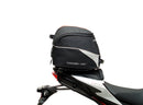 A labeled generic image displays a Honda CB750 Hornet (23 ->) Bike-Pack Kit by Ventura, featuring the versatile Sport-Rack, sleek black EVO-12 Pack with an orange stripe, innovative EVO-Rack for bikes, and handy L-Bracket—shown disassembled with screws.
