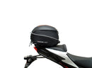 A labeled generic image displays a Honda CB750 Hornet (23 ->) Bike-Pack Kit by Ventura, featuring the versatile Sport-Rack, sleek black EVO-12 Pack with an orange stripe, innovative EVO-Rack for bikes, and handy L-Bracket—shown disassembled with screws.